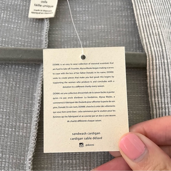 NWT DONNI Sandwashed Cardigan - One Size - Picture 5 of 6